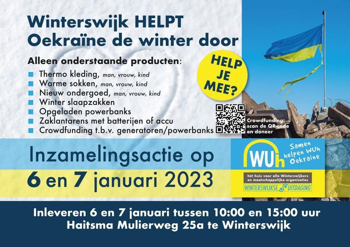 Op 6 en 7 januari starten we een nieuwe inzamelactie onder de noemer “Winterswijk helpt Oekraïne de winter door”.  Er is een gro…