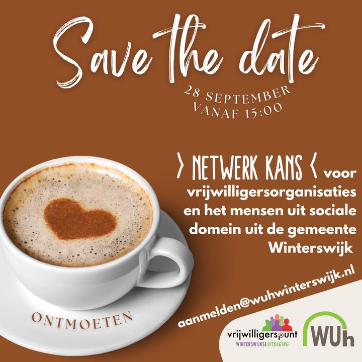Save the date! Want op 28 september is het tijd voor de 3e netwerk bijeenkomst voor vrijwilligersorganisaties en mensen uit het …