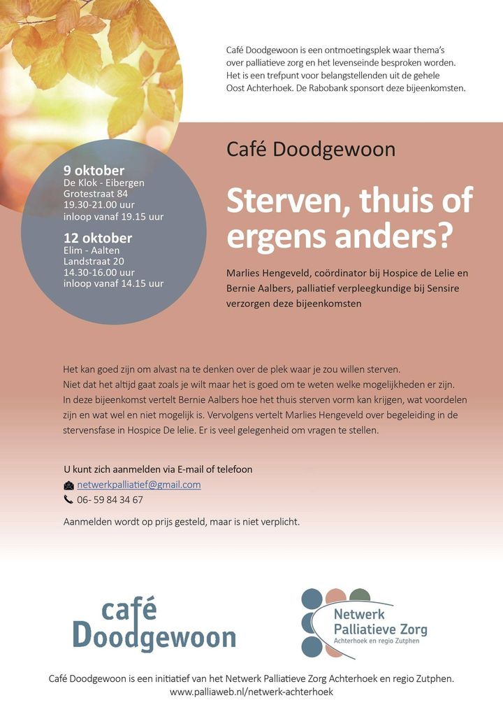Café Doodgewoon: Sterven, thuis of ergens anders?