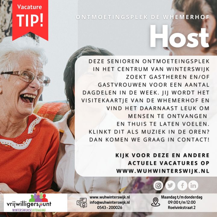 De ontmoetingsplek voor senioren in Winterswijk, De Whemer Hof aan de Ratumsestraat is zeven dagen in de week geopend.
Tussen 10…
