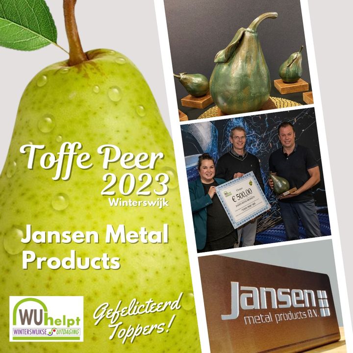 Jansen Metal Products is verkozen als de toffe peer 2023 in Winterswijk! Dit wil zeggen dat ze volgens onze jury de meest maat…